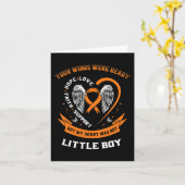 Carte Sensibilisation à la leucémie orange Petit Garçon (Fleur jaune)