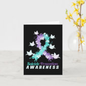 Carte Sensibilisation À La Prévention Du Suicide Rose Et (Fleur jaune)