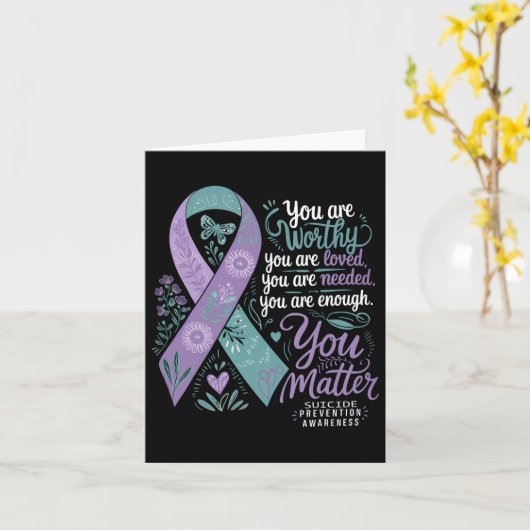 Carte Sensibilisation à la prévention du suicide Soutien (Fleur jaune)