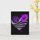 Carte Sensibilisation à la surdose Tournesol Coeur Ruban (Fleur jaune)