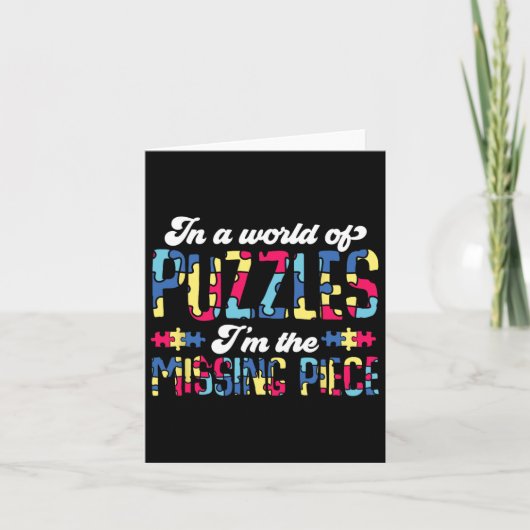 Carte Sensibilisation à l'Austisme Présente Puzzle Super (Devant)