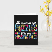 Carte Sensibilisation à l'Austisme Présente Puzzle Super (Fleur jaune)