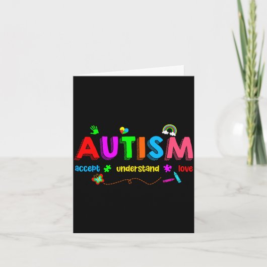 Carte Sensibilisation à l'autisme accepter comprendre en (Devant)