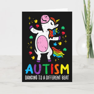 Carte Sensibilisation à l'autisme Licorne Danse Rythme D