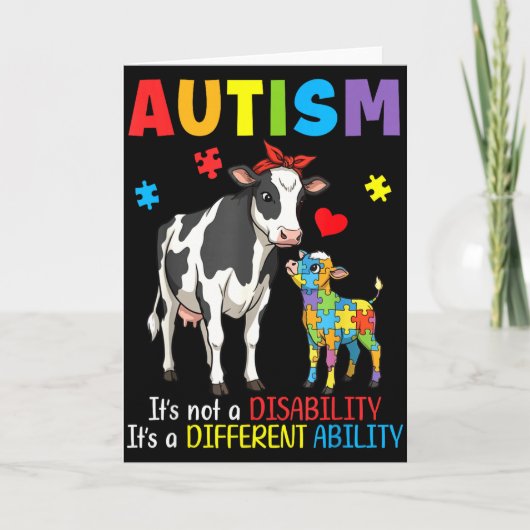 Carte Sensibilisation à l'autisme Mère Vache Capacité Di (Devant)