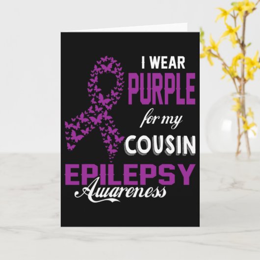 Carte Sensibilisation À L'Épilepsie Je Porte Du Violet P (Fleur jaune)