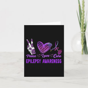 Carte Sensibilisation à l'épilepsie Paix Amour Cure Purp