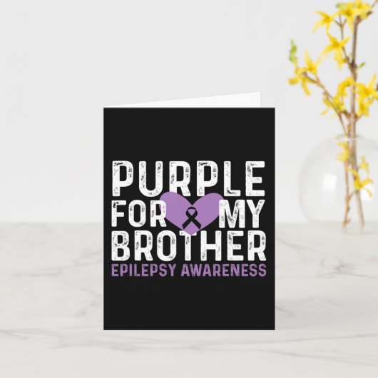 Carte Sensibilisation À L'Épilepsie Violet Pour Mon Frèr (Fleur jaune)