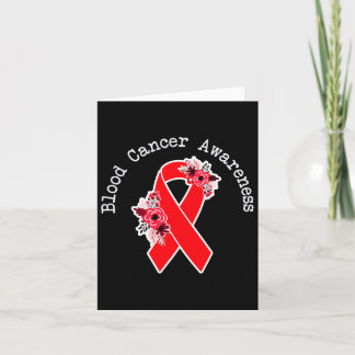 Carte Sensibilisation au cancer du sang Ruban rouge flor