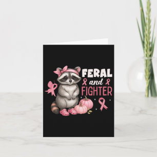 Carte Sensibilisation au cancer du sein Funny Raccoon Fe