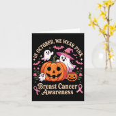 Carte Sensibilisation au cancer du sein Halloween En Oct (Fleur jaune)