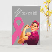 Carte Sensibilisation au cancer du sein Rosie Riveter (Fleur jaune)