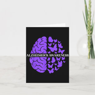 Carte sensibilisation au cerveau violet pour Alzheimer