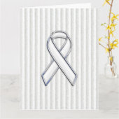 Carte Sensibilisation au ruban blanc sur les bandes vert (Fleur jaune)