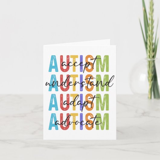 Carte Sensibilisation sur l'autisme Accepter Comprendre (Devant)