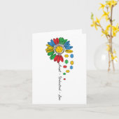 Carte Sensibilisation sur l'autisme Accepter Comprendre  (Fleur jaune)
