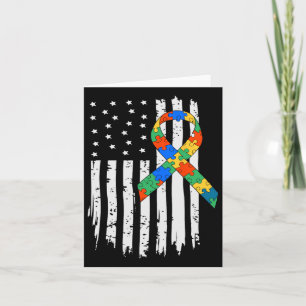 Carte Sensibilisation sur l'autisme American Flag Puzzle