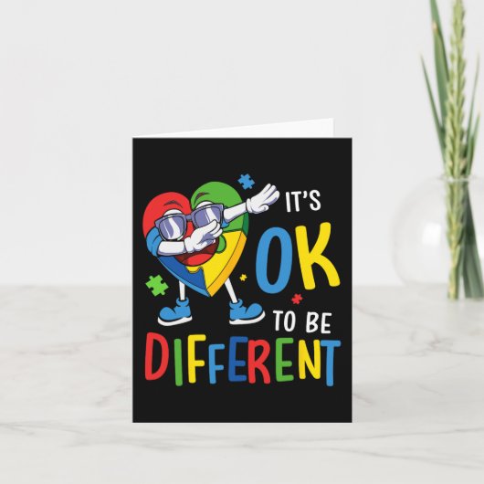 Carte Sensibilisation sur l'autisme Coeur Dabbing Accept (Devant)