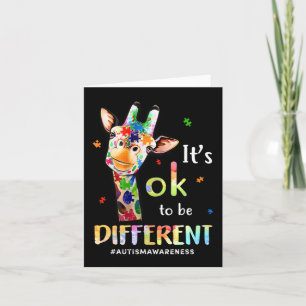Carte Sensibilisation sur l'autisme Cute Giraffe Animal 