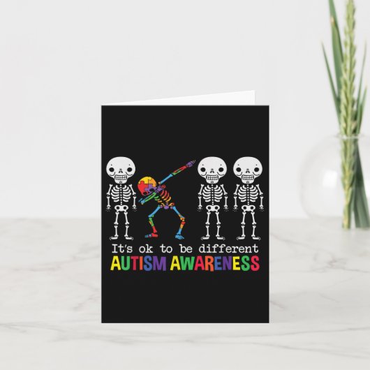 Carte Sensibilisation sur l'autisme Dabbing Skeleton Ce (Devant)