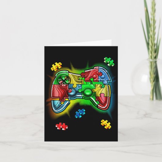Carte Sensibilisation sur l'autisme de jeu vidéo contrôl (Devant)