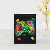 Carte Sensibilisation sur l'autisme de jeu vidéo contrôl (Fleur jaune)