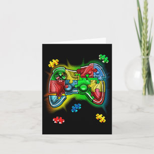 Carte Sensibilisation sur l'autisme de jeu vidéo contrôl