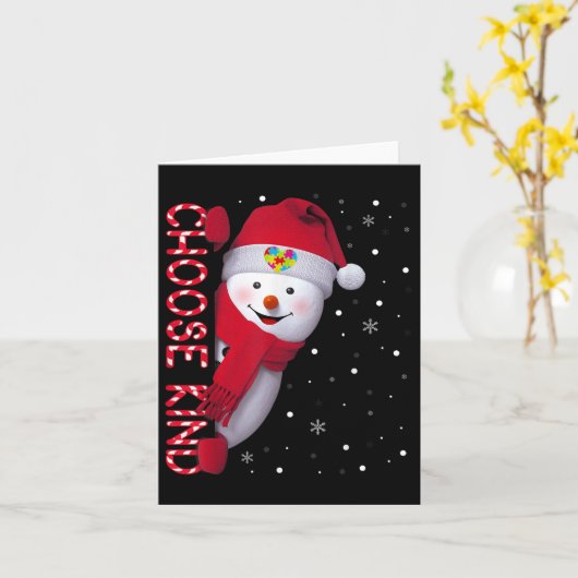 Carte Sensibilisation sur l'autisme de Noël Chemise Choi (Fleur jaune)