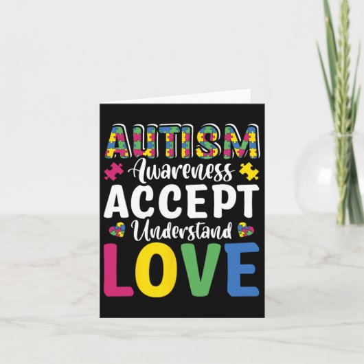 Carte Sensibilisation sur l'autisme de puzzle Accepter C (Devant)