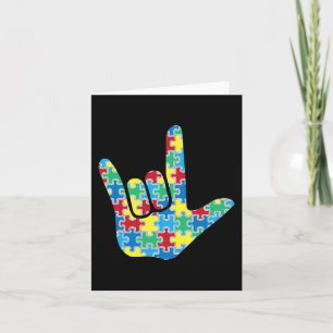 Carte SENSIBILISATION SUR L'AUTISME des signes ASL Love