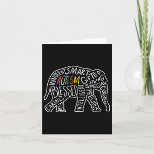 Carte Sensibilisation sur l'autisme Eléphant Mots Amoure