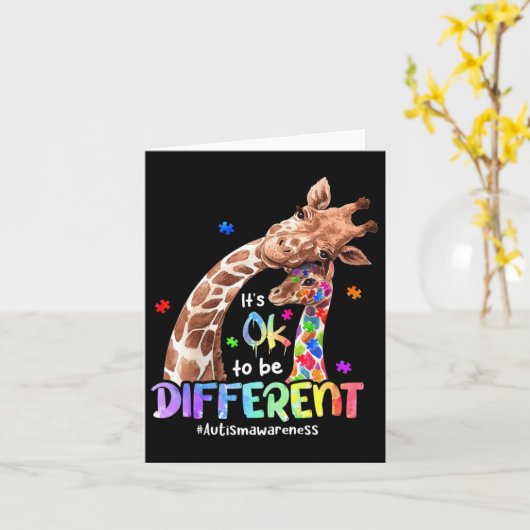 Carte Sensibilisation sur l'autisme Il Est Ok D'Être Dif (Fleur jaune)