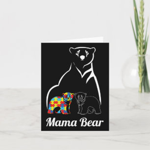 Carte Sensibilisation sur l'autisme maman ours maman enf