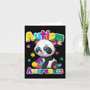 Carte Sensibilisation sur l'autisme Panda Puzzle Pièces