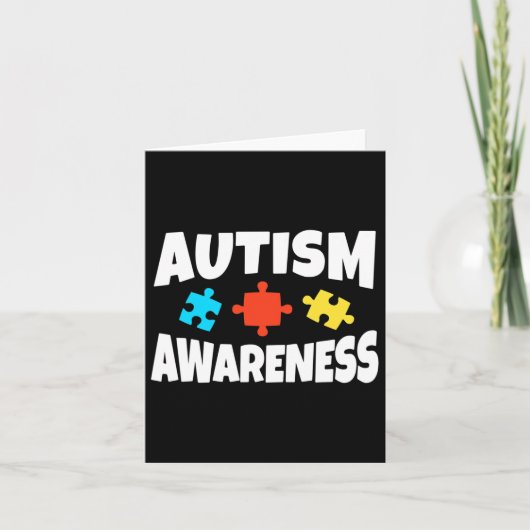 Carte Sensibilisation sur l'autisme Puzzle Piece Support (Devant)