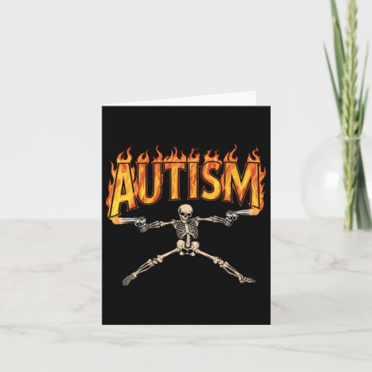 Carte Sensibilisation sur l'autisme Tee Autism Skeleton (Devant)