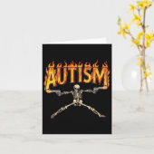 Carte Sensibilisation sur l'autisme Tee Autism Skeleton (Fleur jaune)