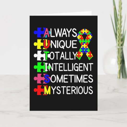 Carte Sensibilisation sur l'autisme toujours unique (Devant)