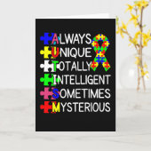 Carte Sensibilisation sur l'autisme toujours unique (Fleur jaune)