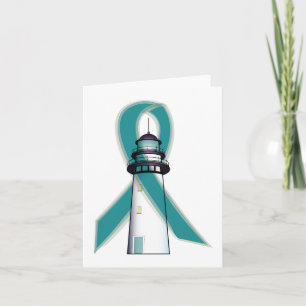 Carte Sensibilisation turquoise Ruban Phare de l'espoir