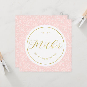 Carte   sensible moderne à ma mère mon jour du mariage