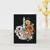 Carte Sensitive Savage Flower Skeleton Dead Inside Motiv (Fleur jaune)