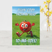 Carte Sentez-vous mieux bientôt Tomato Pun Cartoon (Fleur jaune)