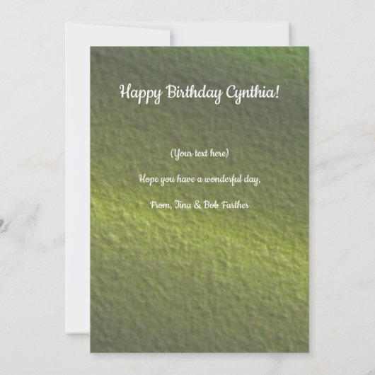 Carte Sentier d'anniversaire 821 (Dos)