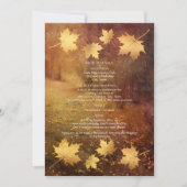 Carte sentier d'automne chute feuille détails mariages (Devant)
