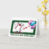 Carte Sentiment de baseball (Fleur jaune)