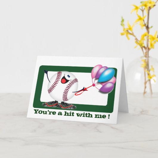 Carte Sentiment de baseball (Fleur jaune)