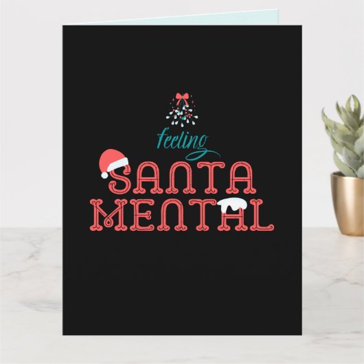Carte Sentiment SantaMental Romantic Christmas Mistletoe (Petite plante)