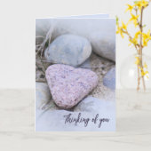 Carte Sentimental Beach Stone Penser à vous (Fleur jaune)