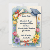 Carte Sentimental Floral Watercolor Poem Graduation Card (Devant)